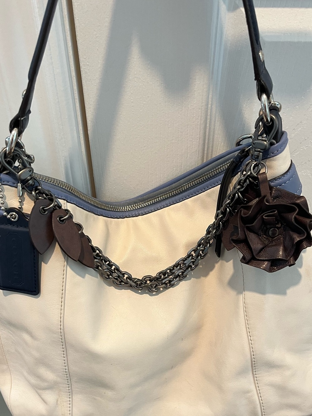 Leather Flower Bag Charm